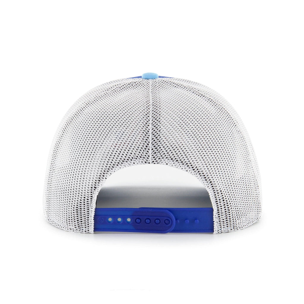 Quebec Nordiques NHL 47 Brand Men Royal Blue/Light Blue Side Note Trucker Snapback product image 3, provided for visual