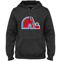 Quebec Nordiques NHL Bulletin Men Charcoal Express Twill Logo Hoodie product image 1, provided for visual reference and