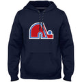 Quebec Nordiques NHL Bulletin Men Navy Express Twill Logo Hoodie product image 1, provided for visual reference and product