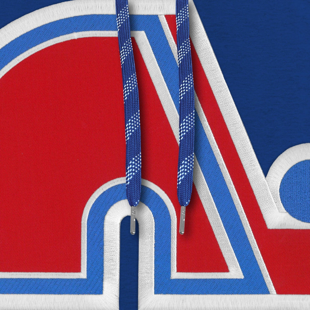 Quebec Nordiques NHL Bulletin Men Royal Blue Express Twill Logo Hoodie product image 3, provided for visual reference and