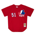 Randy Johnson Montreal Expos MLB Mitchell & Ness Men Red Authentic BP Jersey product image 1, provided for visual reference