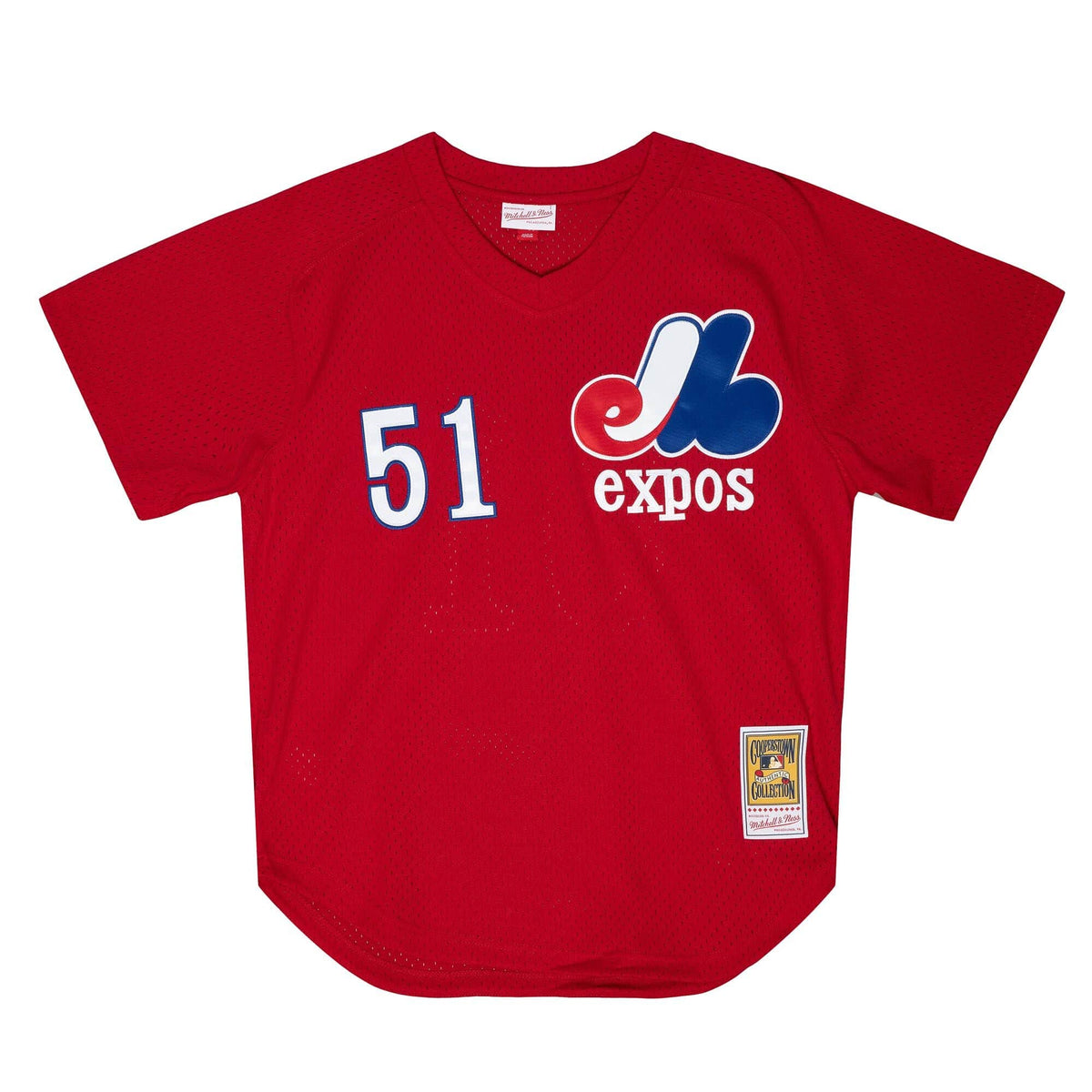 Randy Johnson Montreal Expos MLB Mitchell & Ness Men Red Authentic BP Jersey product image 1, provided for visual reference
