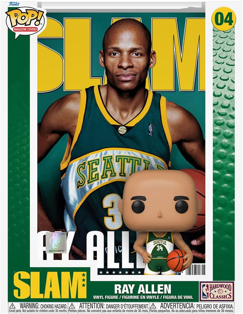 Ray Allen Seattle Supersonics NBA Funko Slam Cover POP Vinyl Figure product image 2, provided for visual reference and