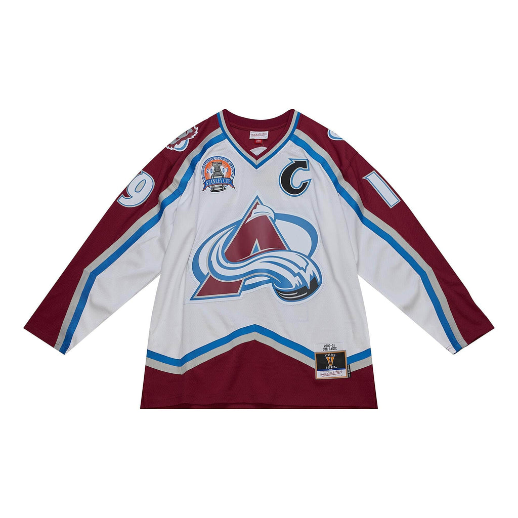 Joe Sakic Colorado Avalanche NHL Mitchell & Ness Men White 2000 Blue Line Authentic Jersey product image 2, provided for