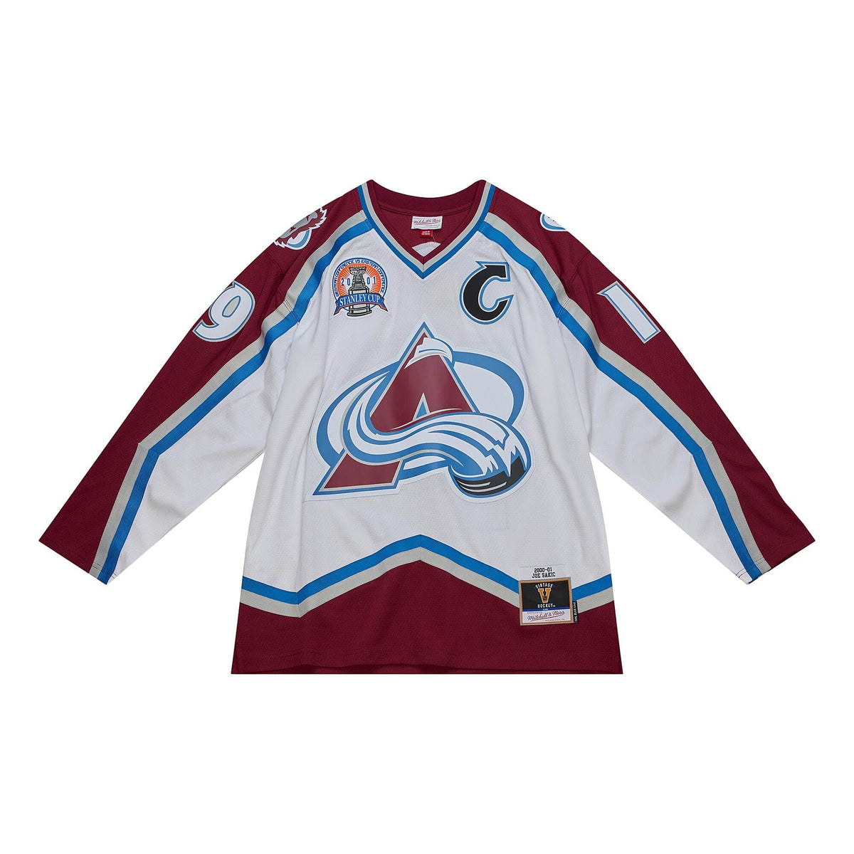 Joe Sakic Colorado Avalanche NHL Mitchell & Ness Men White 2000 Blue Line Authentic Jersey product image 2, provided for
