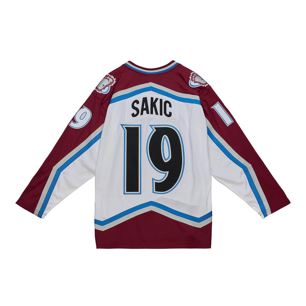 Joe Sakic Colorado Avalanche NHL Mitchell & Ness Men White 2000 Blue Line Authentic Jersey product image 1, provided for