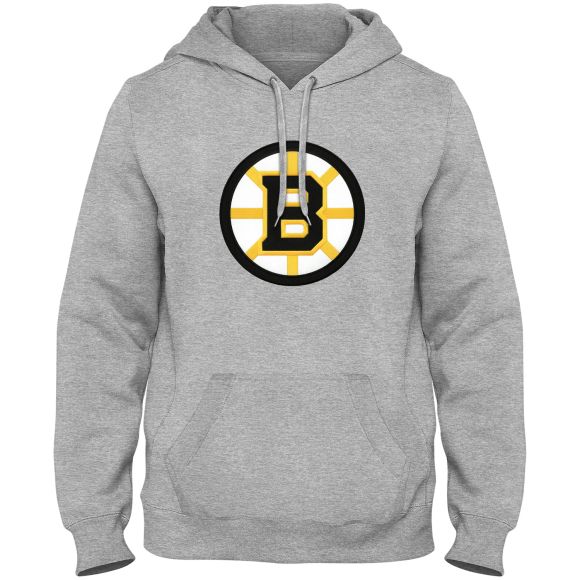 Boston Bruins NHL Bulletin Men Athletic Grey Express Twill Logo Hoodie product image 1, provided for visual reference and