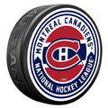 Montreal Canadiens NHL Arrow Textured Hockey Puck product image 1, provided for visual reference and product detail review