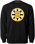 Boston Bruins NHL Bulletin Men Black Twill Logo Express Crew Sweater product image 1, provided for visual reference and