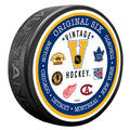 Original Six NHL Vintage Textured Hockey Puck product image 1, provided for visual reference and product detail review