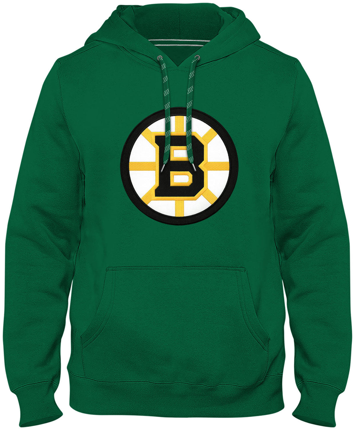 Boston Bruins NHL Bulletin Men Green Express Twill Logo Hoodie product image 1, provided for visual reference and product