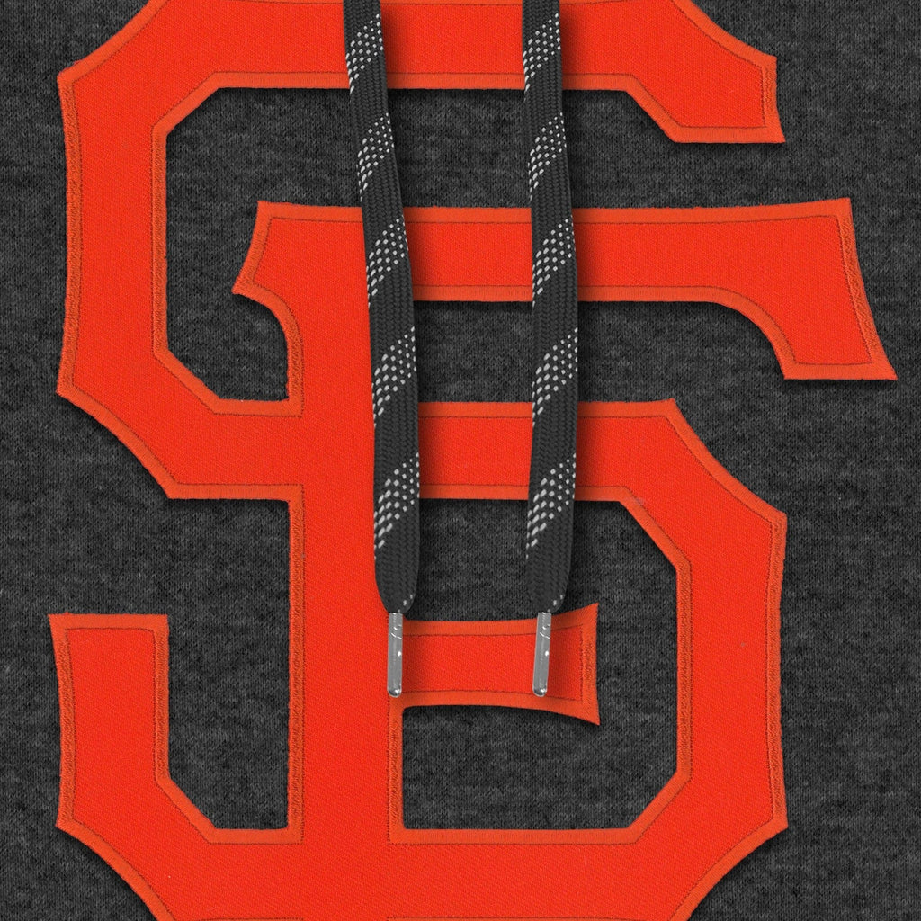 San Francisco Giants MLB Bulletin Men Charcoal Express Twill Logo Hoodie product image 3, provided for visual reference and