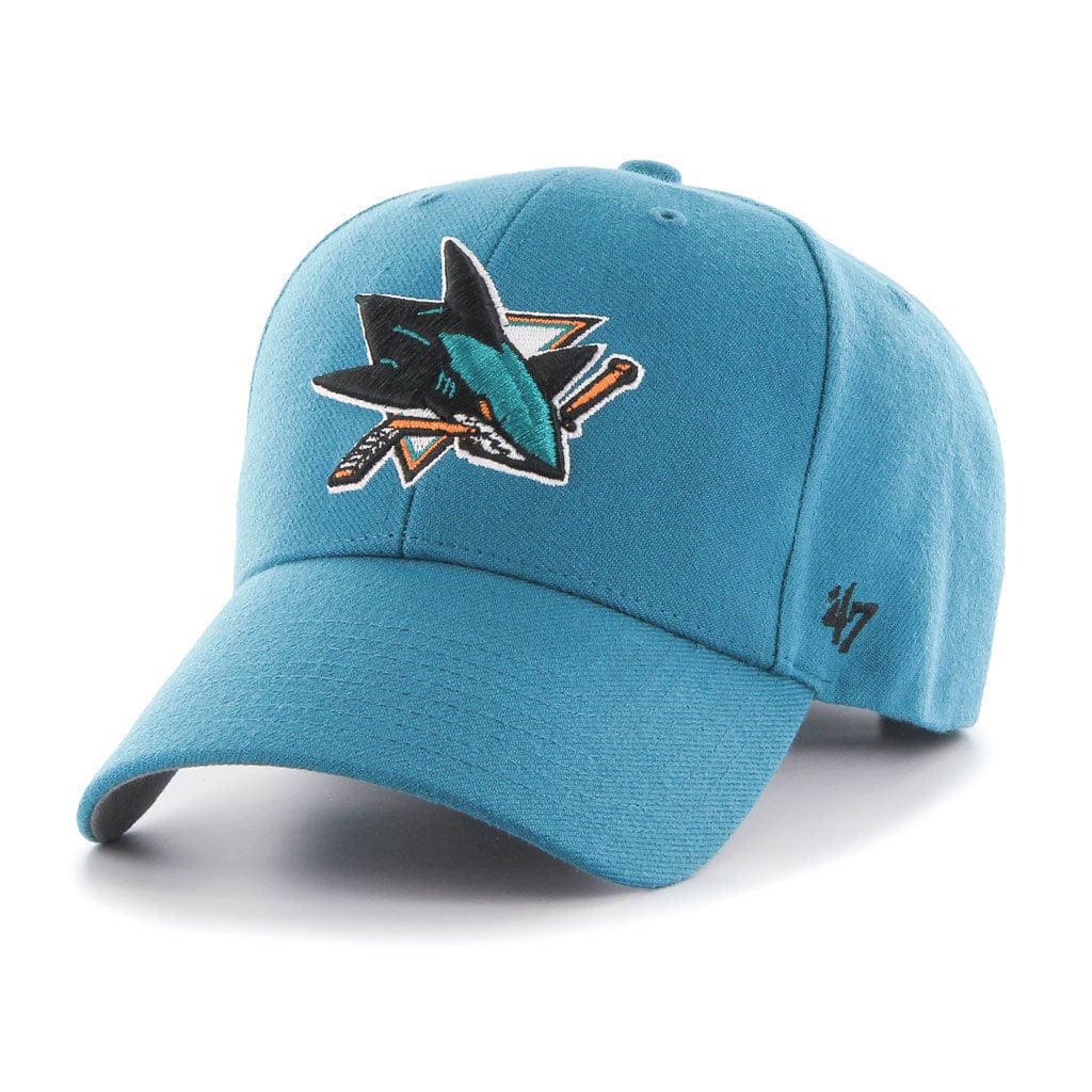 San Jose Sharks NHL 47 Brand Men Teal MVP Adjustable Hat product image 1, provided for visual reference and product detail
