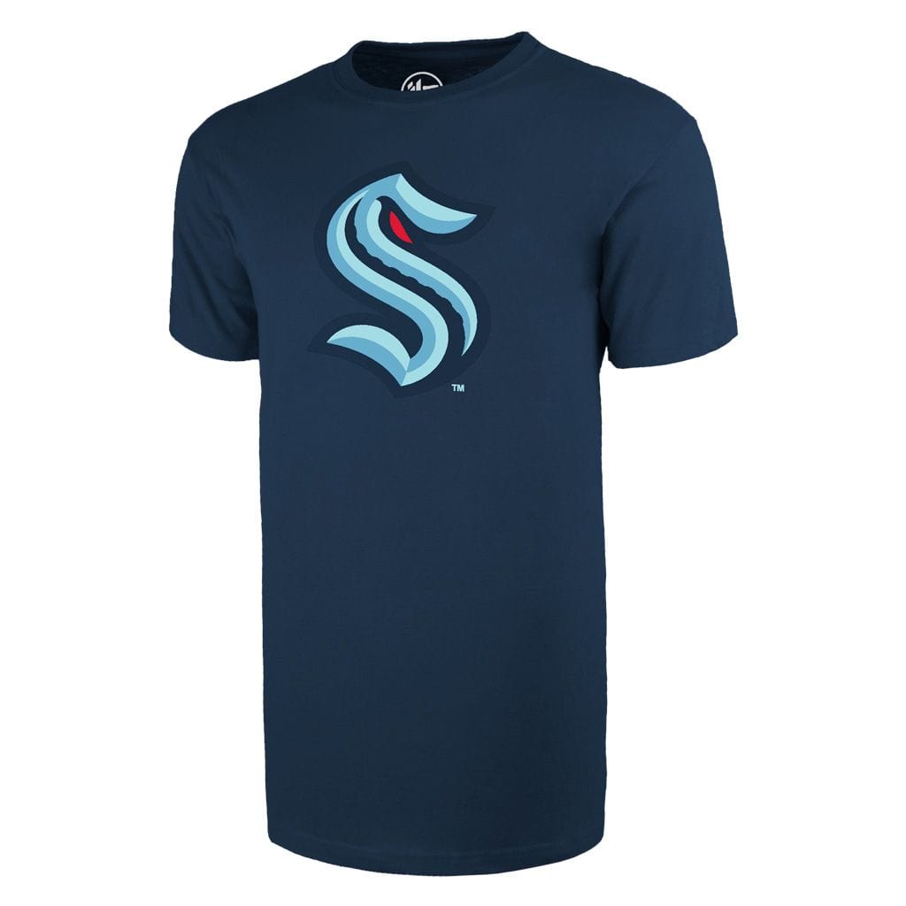 Seattle Kraken NHL 47 Brand Men Navy Imprint Fan T-Shirt product image 1, provided for visual reference and product detail