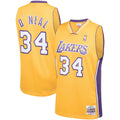 Shaquille O'Neal Los Angeles Lakers NBA Mitchell & Ness Men Golden 1999-2000 Hardwood Classics Swingman Jersey product image