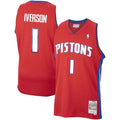 Detroit Pistons Allen Iverson 2008-09 Mitchell & Ness Red Basketball Jersey product image 1, provided for visual reference