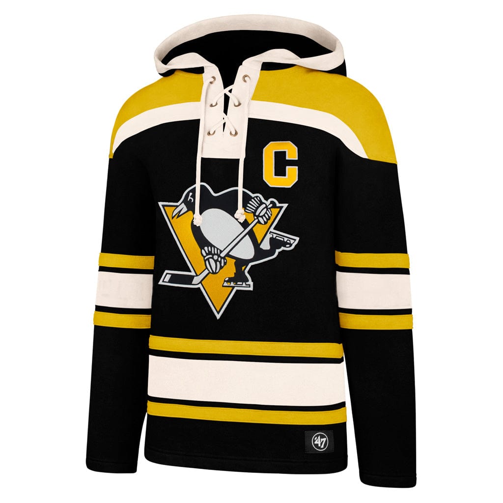 Sidney Crosby Pittsburgh Penguins NHL 47 Brand Men Black Heavyweight Lacer Hoodie product image 2, provided for visual