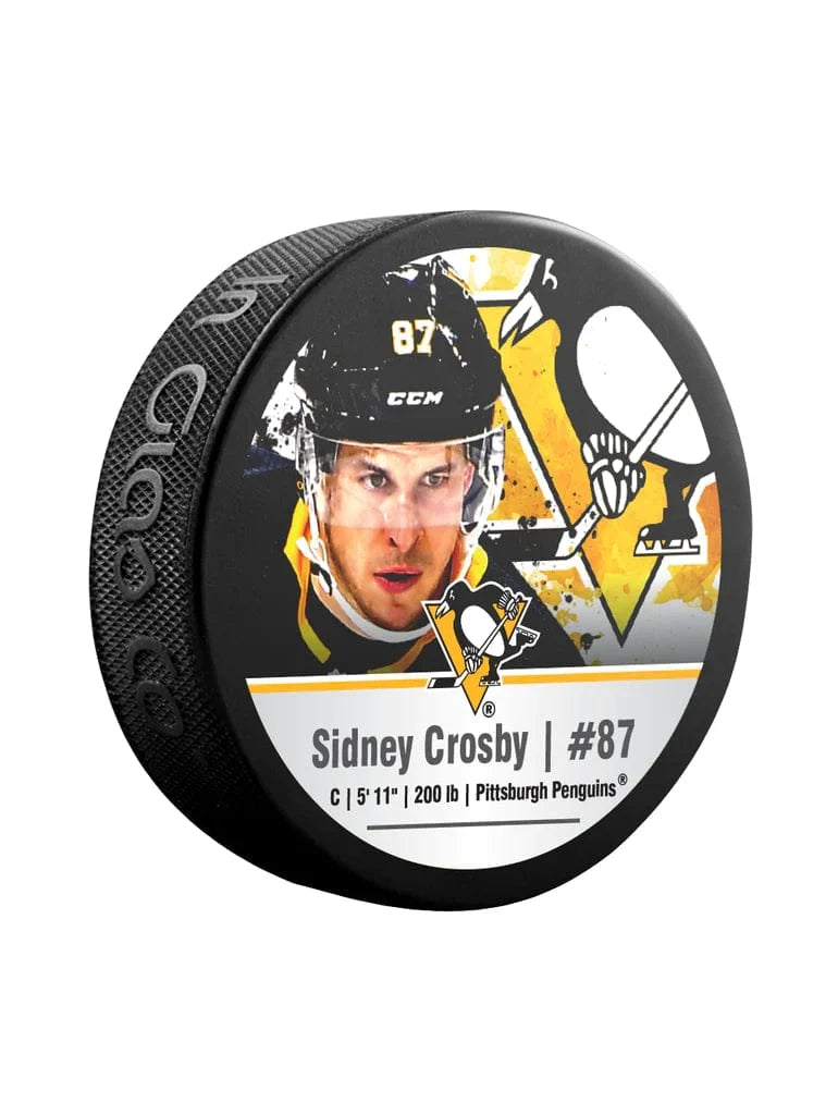 Sidney Crosby Pittsburgh Penguins NHL Inglasco Cube Star Hockey Puck product image 2, provided for visual reference and