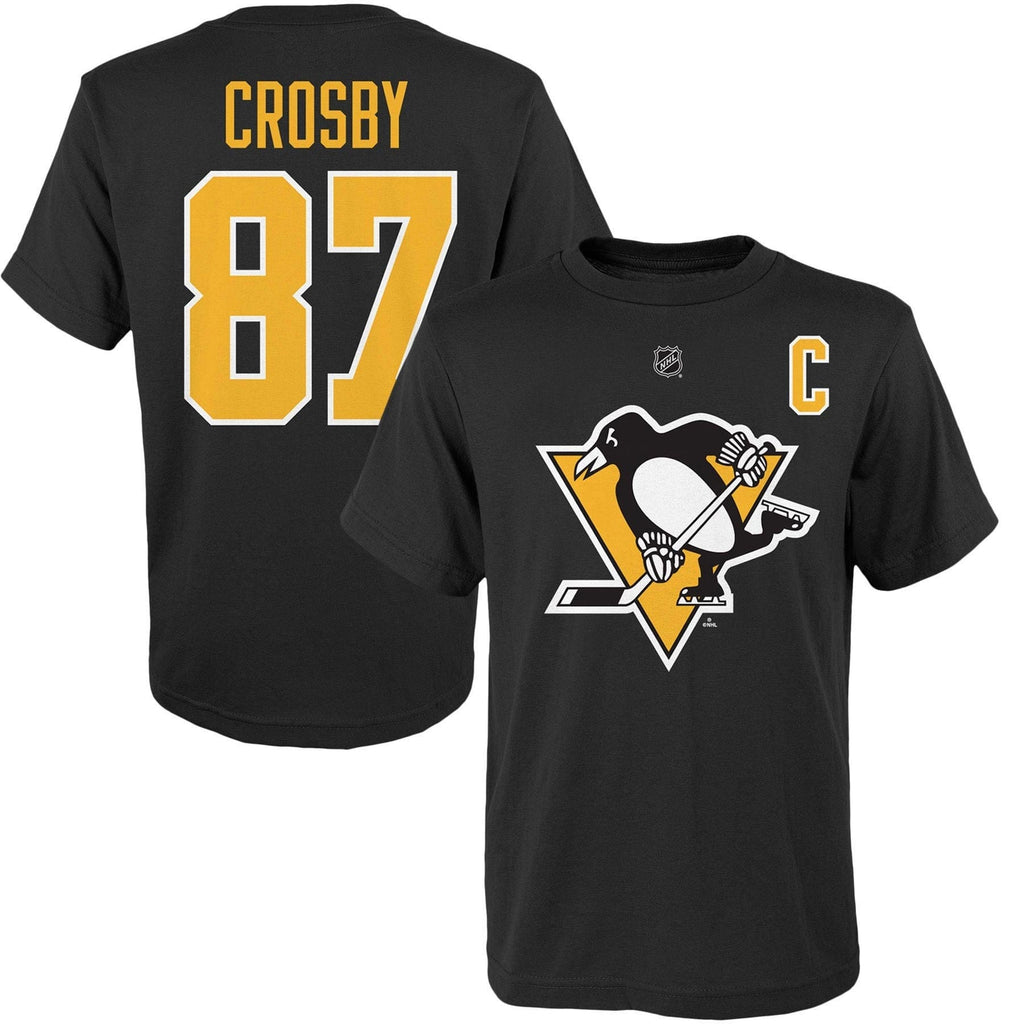 Sidney Crosby Pittsburgh Penguins NHL Outerstuff Youth Black T-Shirt product image 1, provided for visual reference and