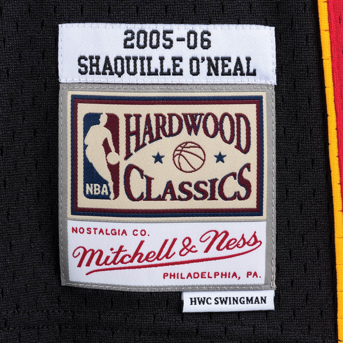 Shaquille O'Neal Miami Heat NBA Mitchell & Ness Men Black 2005-06 Hardwood Classics Swingman Jersey product image 3,