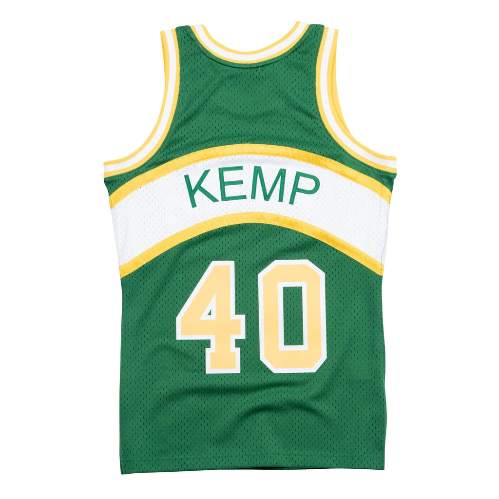 Shawn Kemp Seattle Supersonics NBA Mitchell & Ness Men Green 1994-95 Hardwood Classics Swingman Jersey product image 1,