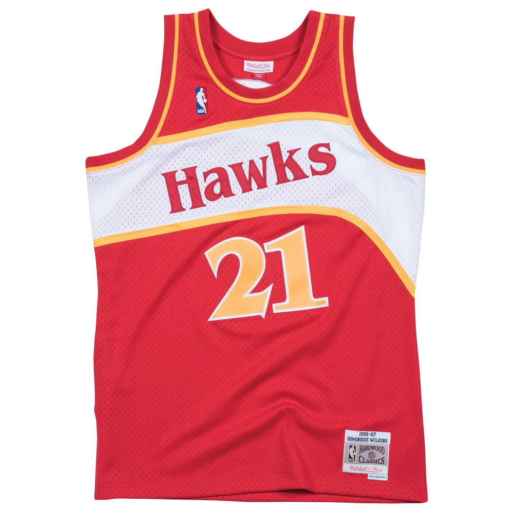 Dominique Wilkins Atlanta Hawks NBA Mitchell & Ness Men Red 1986-87 Hardwood Classics Swingman Jersey product image 2,