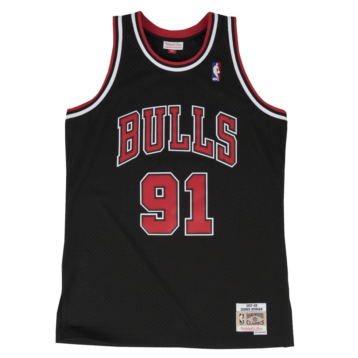 Dennis Rodman Chicago Bulls NBA Mitchell & Ness Men Black 1997-98 Hardwood Classics Swingman Jersey product image 3,