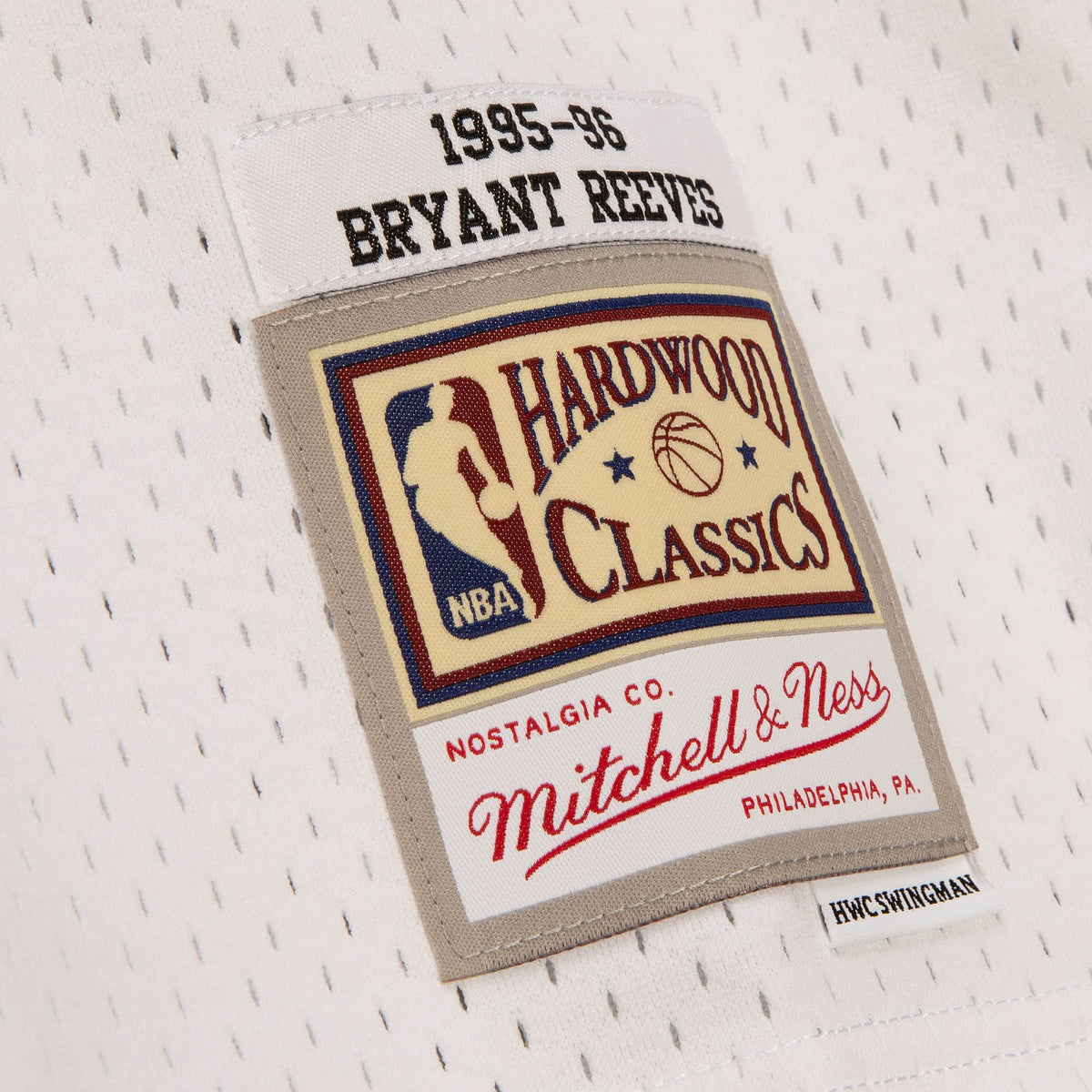 Vancouver Grizzlies Bryant Reeves White 1995-96 Hardwood Classics Swingman Jersey product image 3, provided for visual