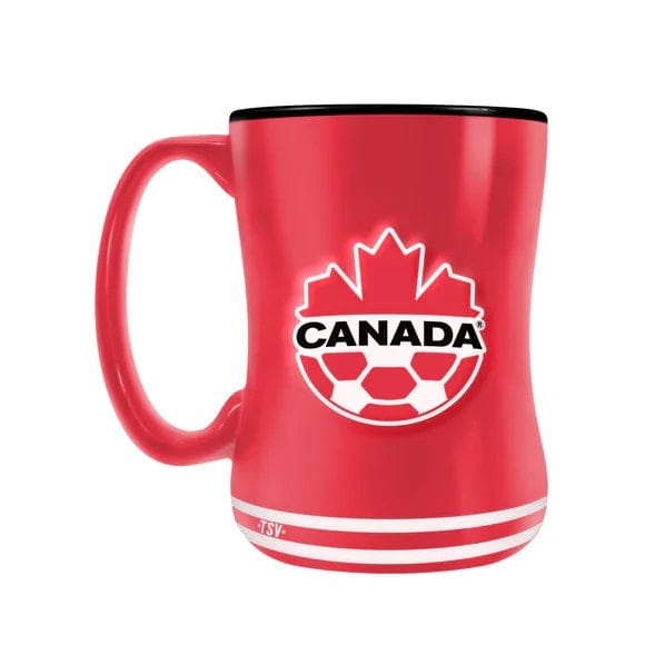 Canada Soccer TSV 14oz Red Sculpted Mug product image 1, provided for visual reference and product detail review