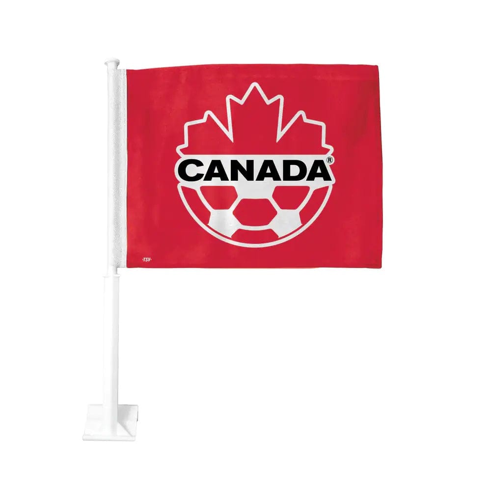 Canada Soccer TSV 2 Sided Car Flag product image 1, provided for visual reference and product detail review