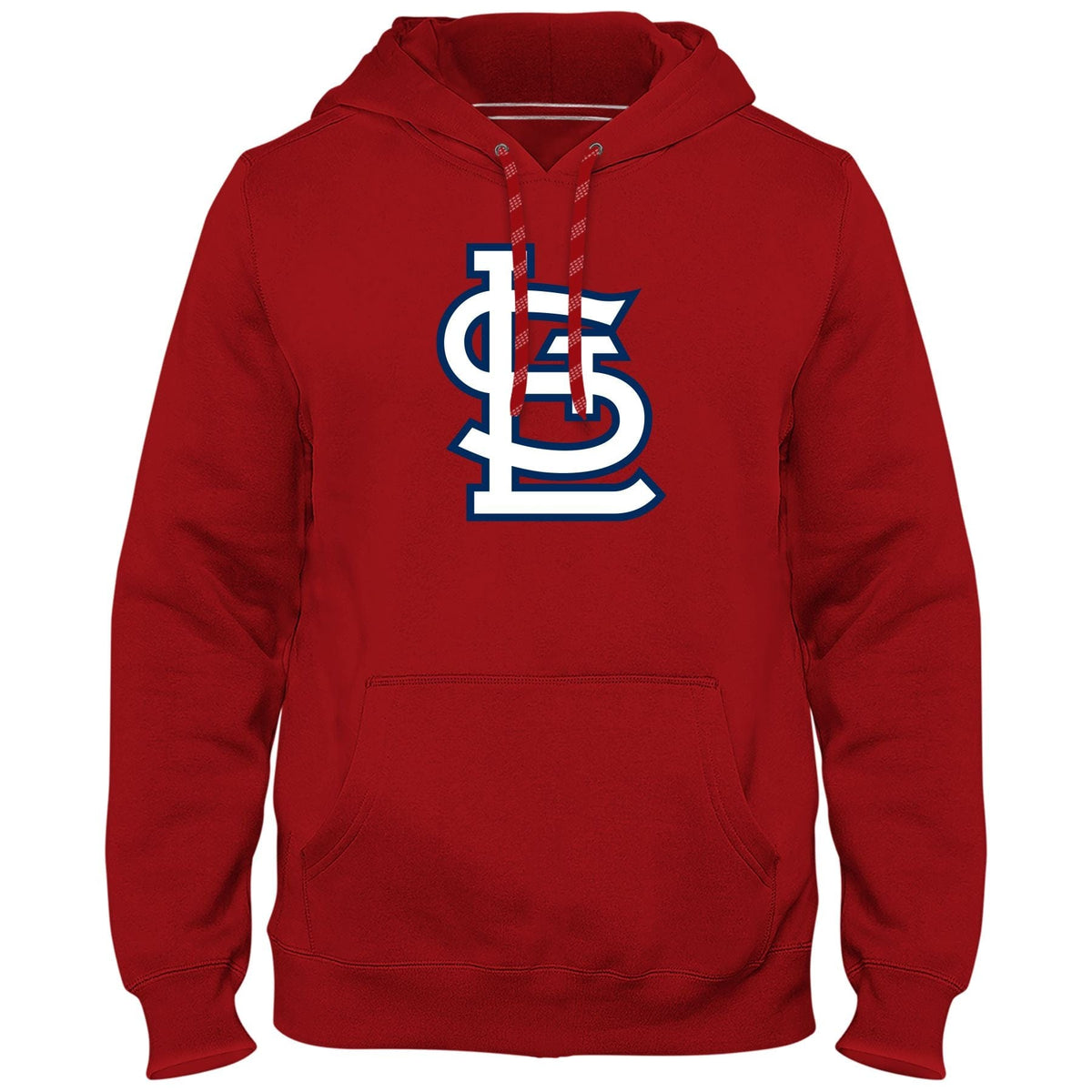 St. Louis Cardinals MLB Bulletin Men Red Express Twill Logo Hoodie product image 1, provided for visual reference and