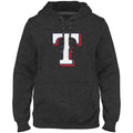 Texas Rangers MLB Bulletin Men Charcoal Express Twill Logo Hoodie product image 1, provided for visual reference and product