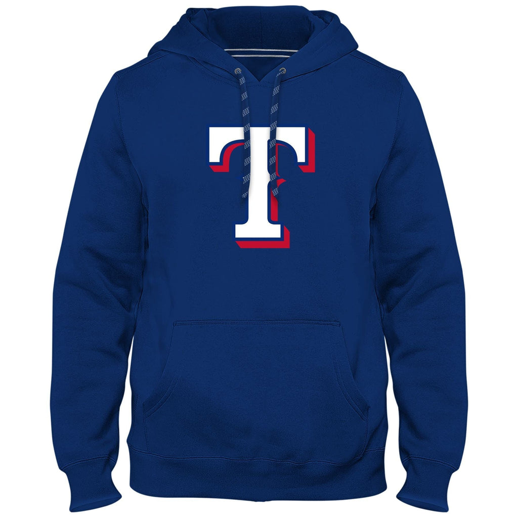 Texas Rangers MLB Bulletin Men Royal Blue Express Twill Logo Hoodie product image 1, provided for visual reference and