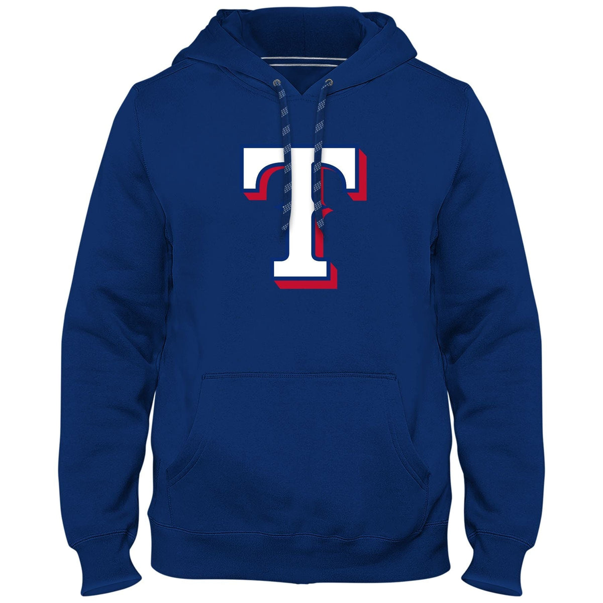 Texas Rangers MLB Bulletin Men Royal Blue Express Twill Logo Hoodie product image 1, provided for visual reference and
