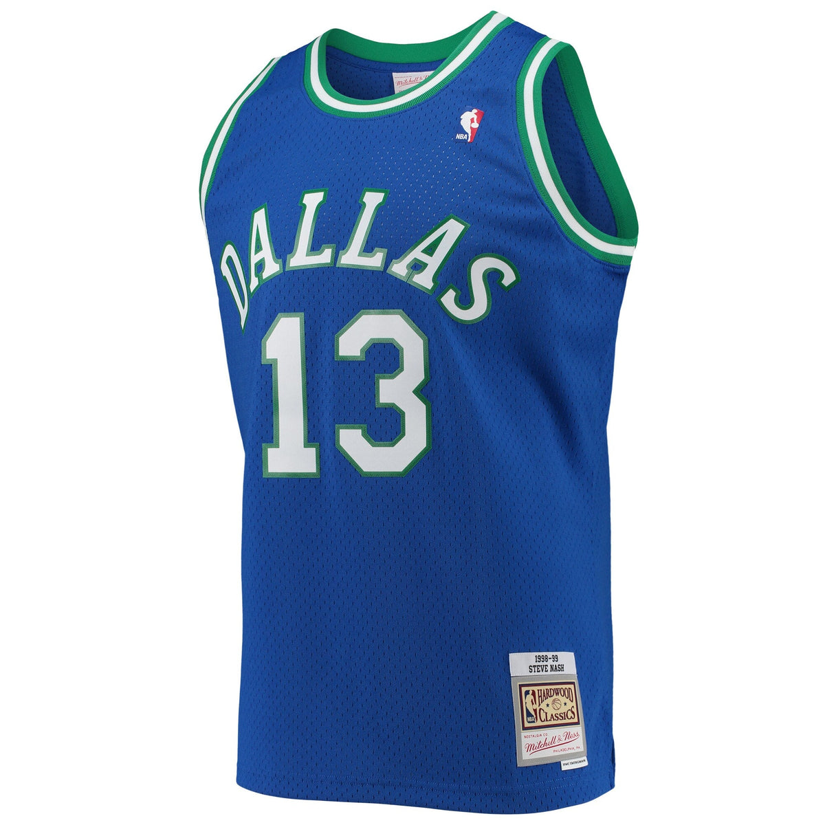 Dallas Mavericks Steve Nash Mitchell & Ness Blue 1998-99 Hardwood Classics Swingman Jersey for Men product image 2, provided