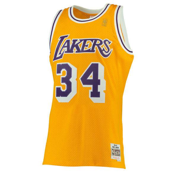 Los Angeles Lakers Shaquille O'Neal Mitchell & Ness Gold 1996-97 Hardwood Classics Swingman Jersey for Men product image 2,