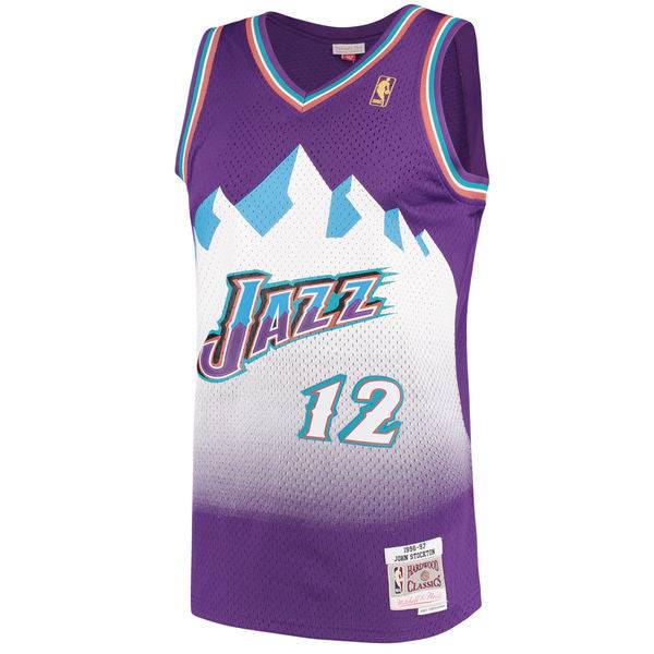 Mitchell & Ness John Stockton Utah Jazz Purple 1996-97 Hardwood Classics Swingman Jersey for Men product image 2, provided