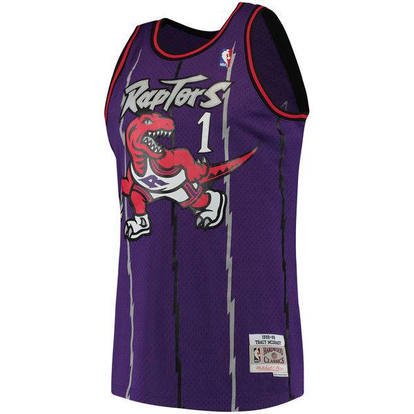 Mitchell & Ness Tracy McGrady Toronto Raptors Purple 1998-99 Hardwood Classics Swingman Jersey for Men product image 3,