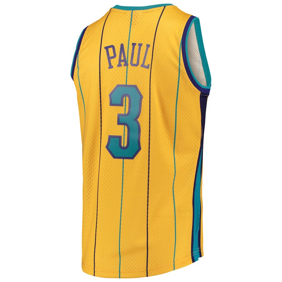 New Orleans Hornets Chris Paul Mitchell & Ness Yellow Hardwood Classics Swingman Jersey for Men product image 3, provided