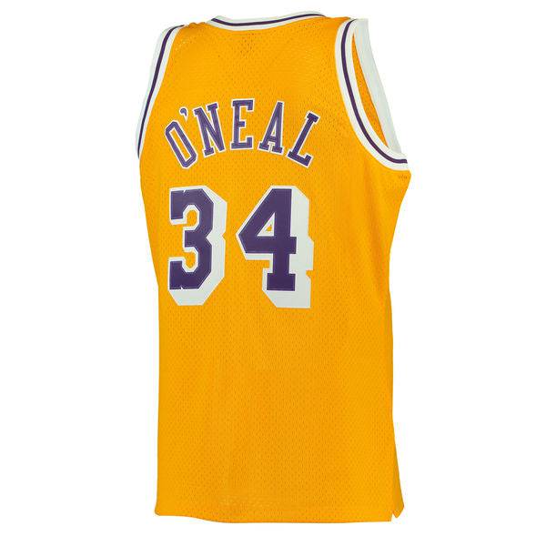 Los Angeles Lakers Shaquille O'Neal Mitchell & Ness Gold 1996-97 Hardwood Classics Swingman Jersey for Men product image 3,