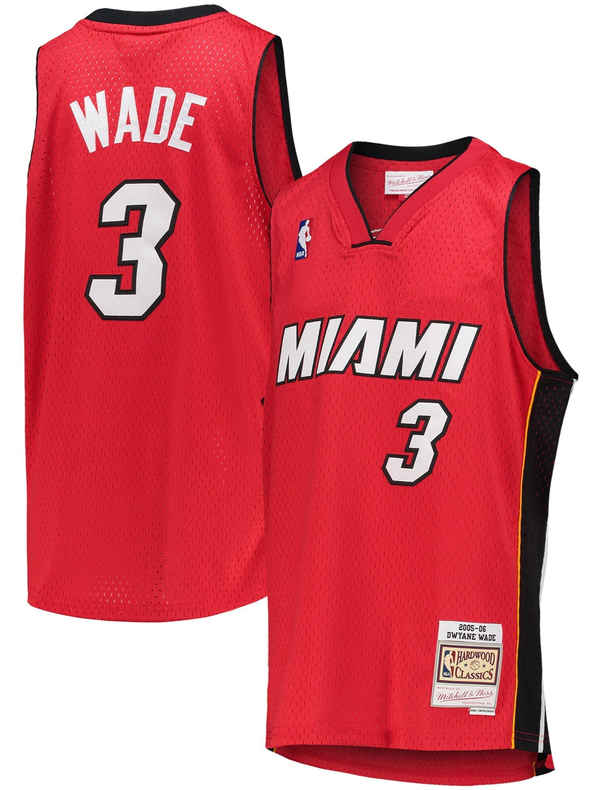 Miami Heat Dwyane Wade Mitchell & Ness Red 2005-06 Hardwood Classics Jersey product image 1, provided for visual reference