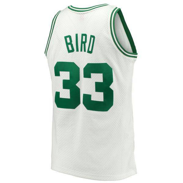 Men’s Larry Bird Boston Celtics 1985-86 White Swingman Replica Jersey By Mitchell & Ness product image 3, provided for