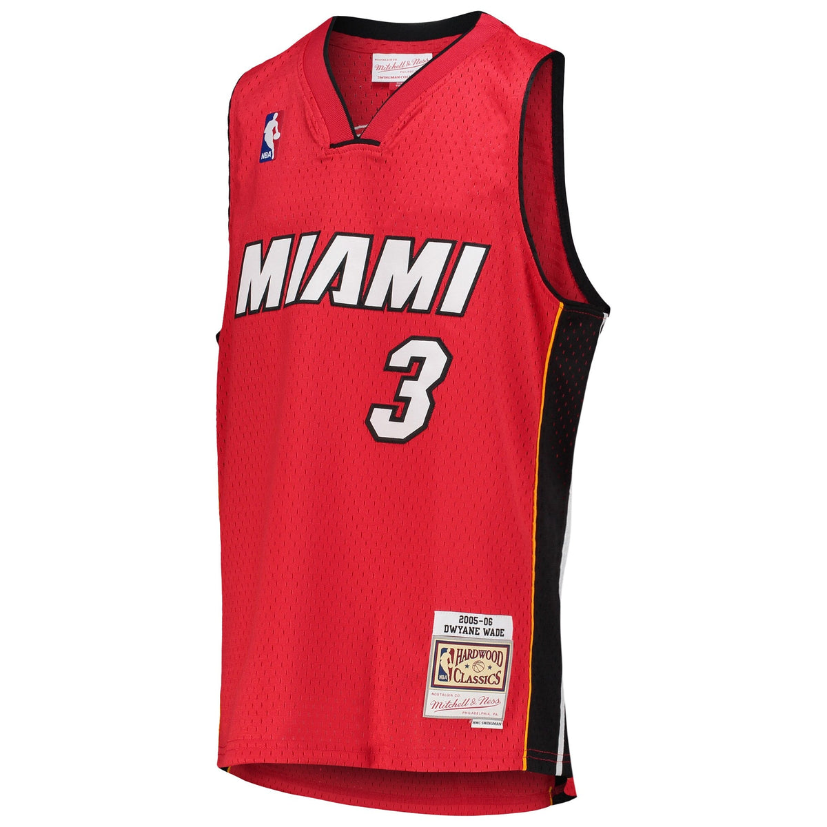 Miami Heat Dwyane Wade Mitchell & Ness Red 2005-06 Hardwood Classics Jersey product image 2, provided for visual reference