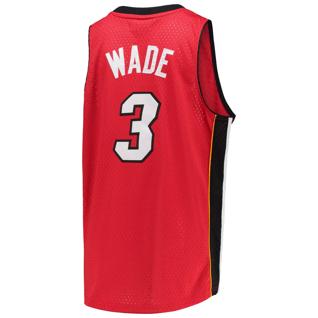 Miami Heat Dwyane Wade Mitchell & Ness Red 2005-06 Hardwood Classics Jersey product image 3, provided for visual reference