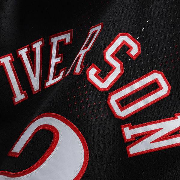 Men’s Allen Iverson Philadelphia 76ers 2000-2001 Swingman Black Replica Jersey By Mitchell & Ness product image 5, provided