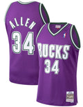 Mitchell & Ness Ray Allen Milwaukee Bucks Purple 2000-01 Hardwood Classics Swingman Jersey for Men product image 1, provided