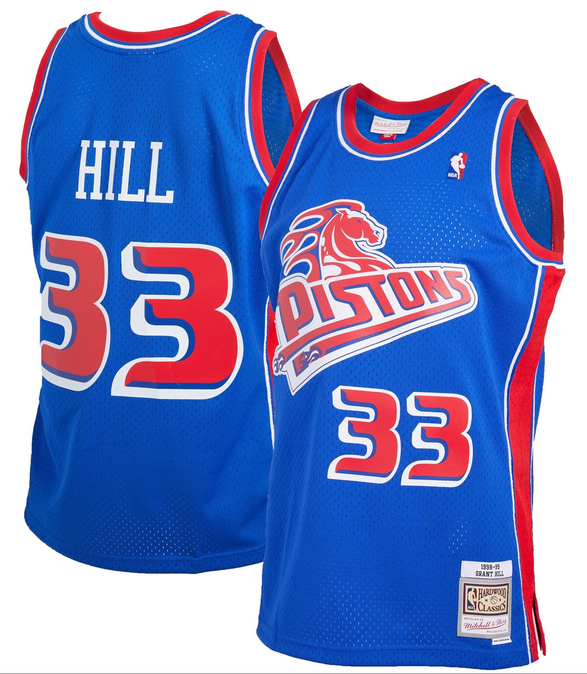 Detroit Pistons Grant Hill Mitchell & Ness Blue 1998-99 Hardwood Classics Reload 2.0 Swingman Jersey for Men product image
