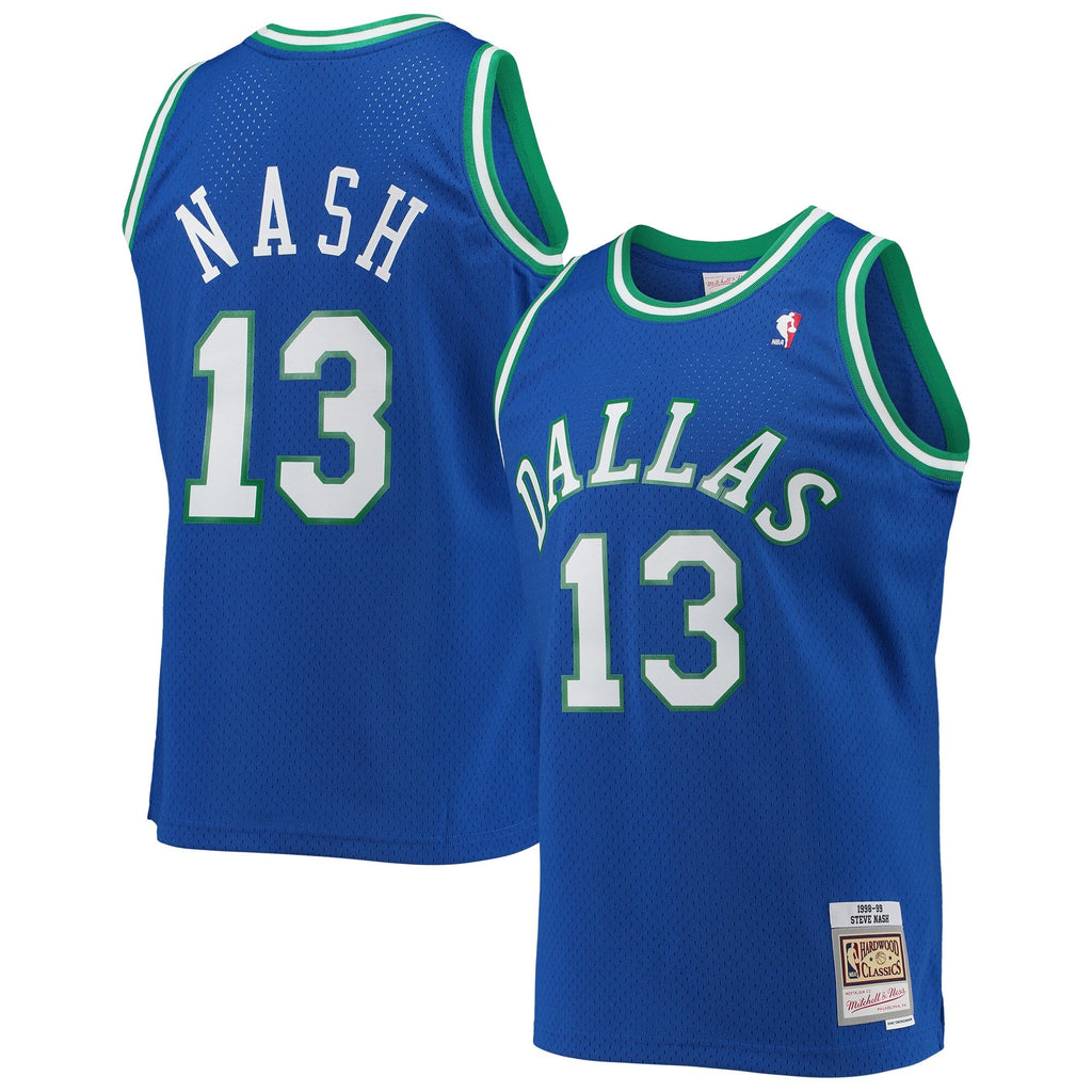 Dallas Mavericks Steve Nash Mitchell & Ness Blue 1998-99 Hardwood Classics Swingman Jersey for Men product image 1, provided