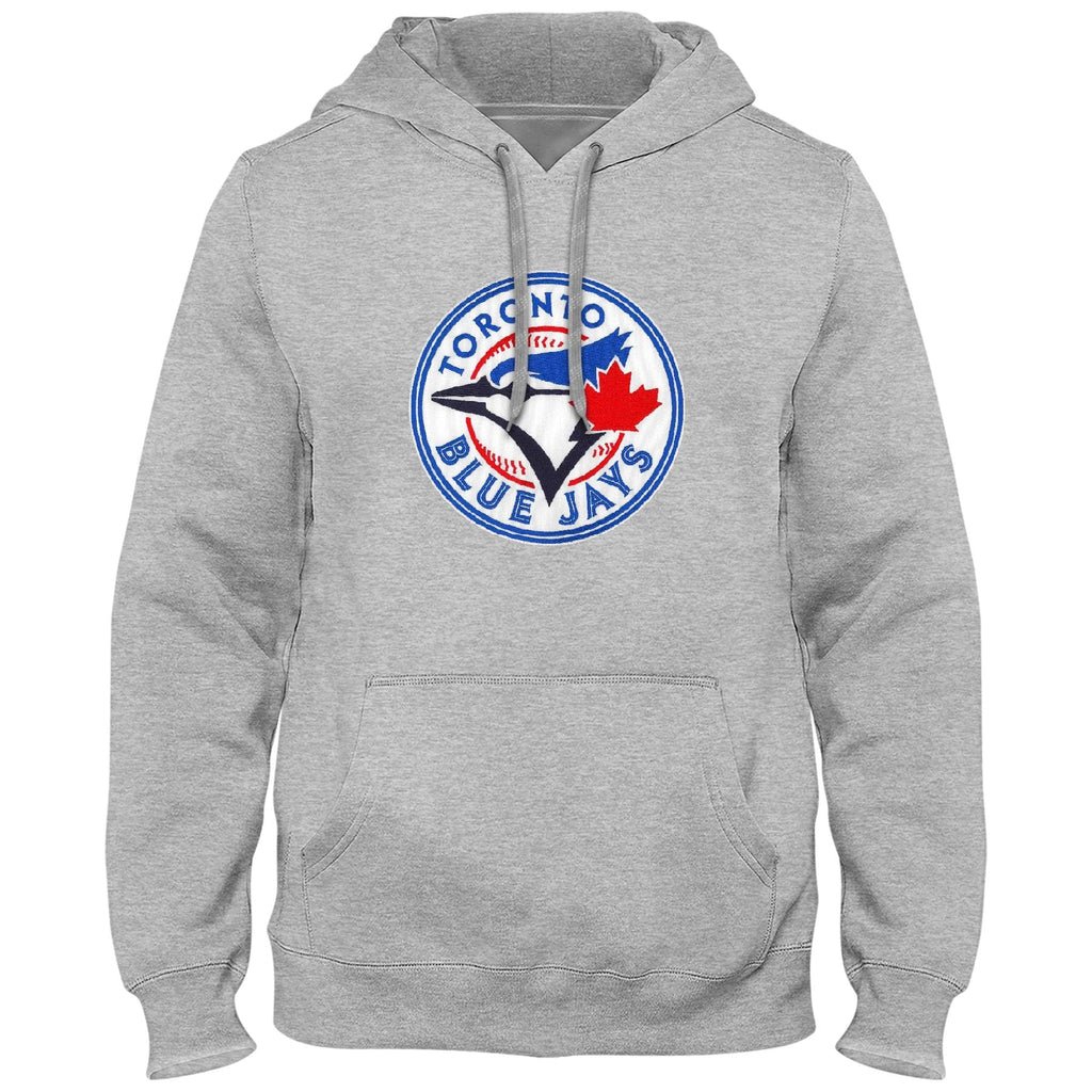Toronto Blue Jays MLB Bulletin Men Athletic Grey Express Twill Logo Hoodie product image 1, provided for visual reference