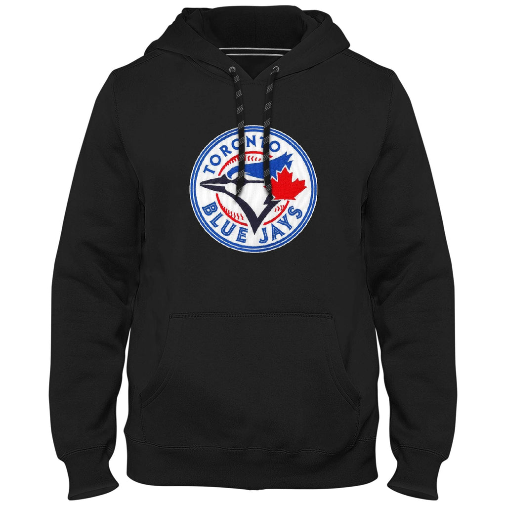 Toronto Blue Jays MLB Bulletin Men Black Express Twill Logo Hoodie product image 1, provided for visual reference and